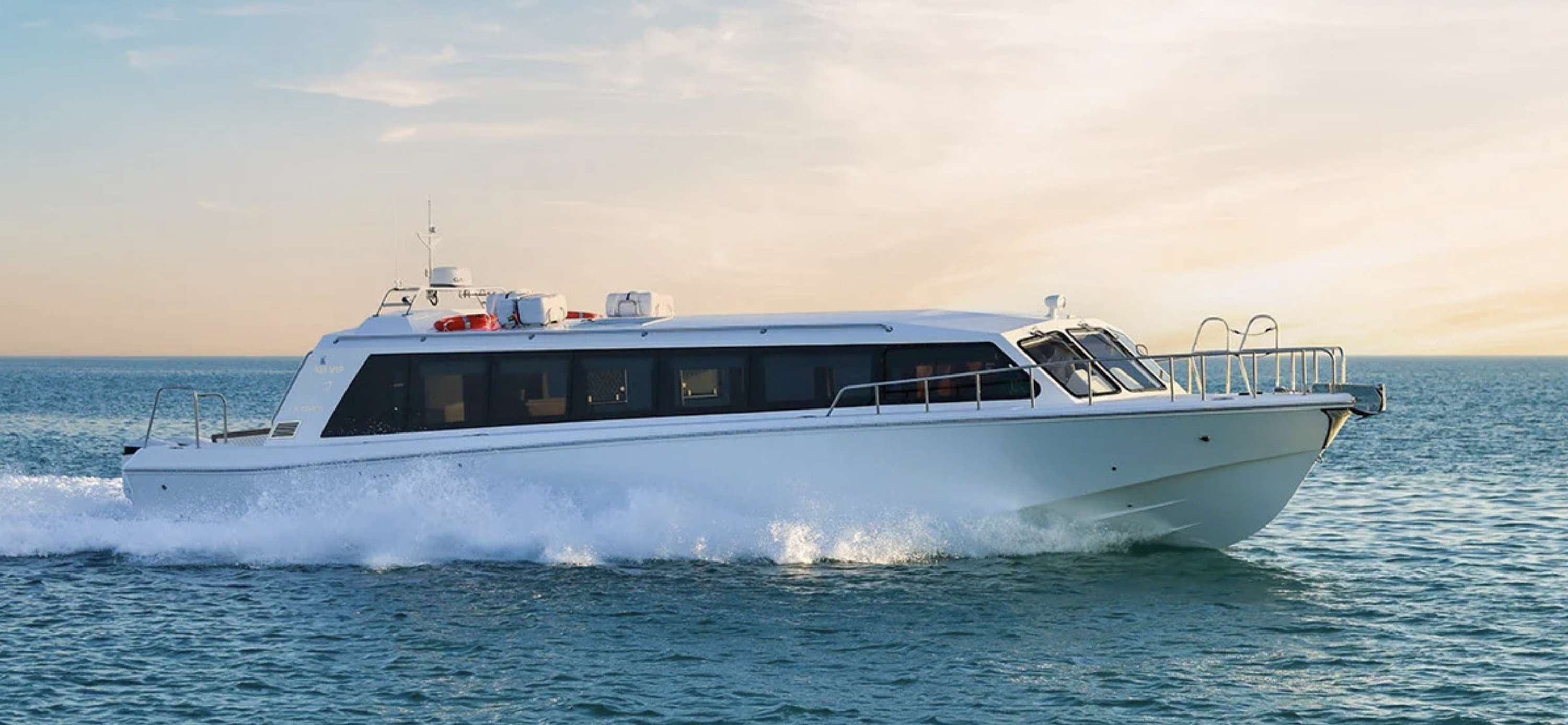Private speedboat departing Velana International Airport in Malé for a Maldives resort transfer